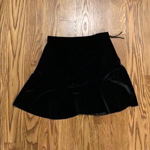 Velvet mini skirt with side zipper